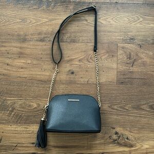 Aldo black shoulder / crossbody bag, with gold detail and tassel